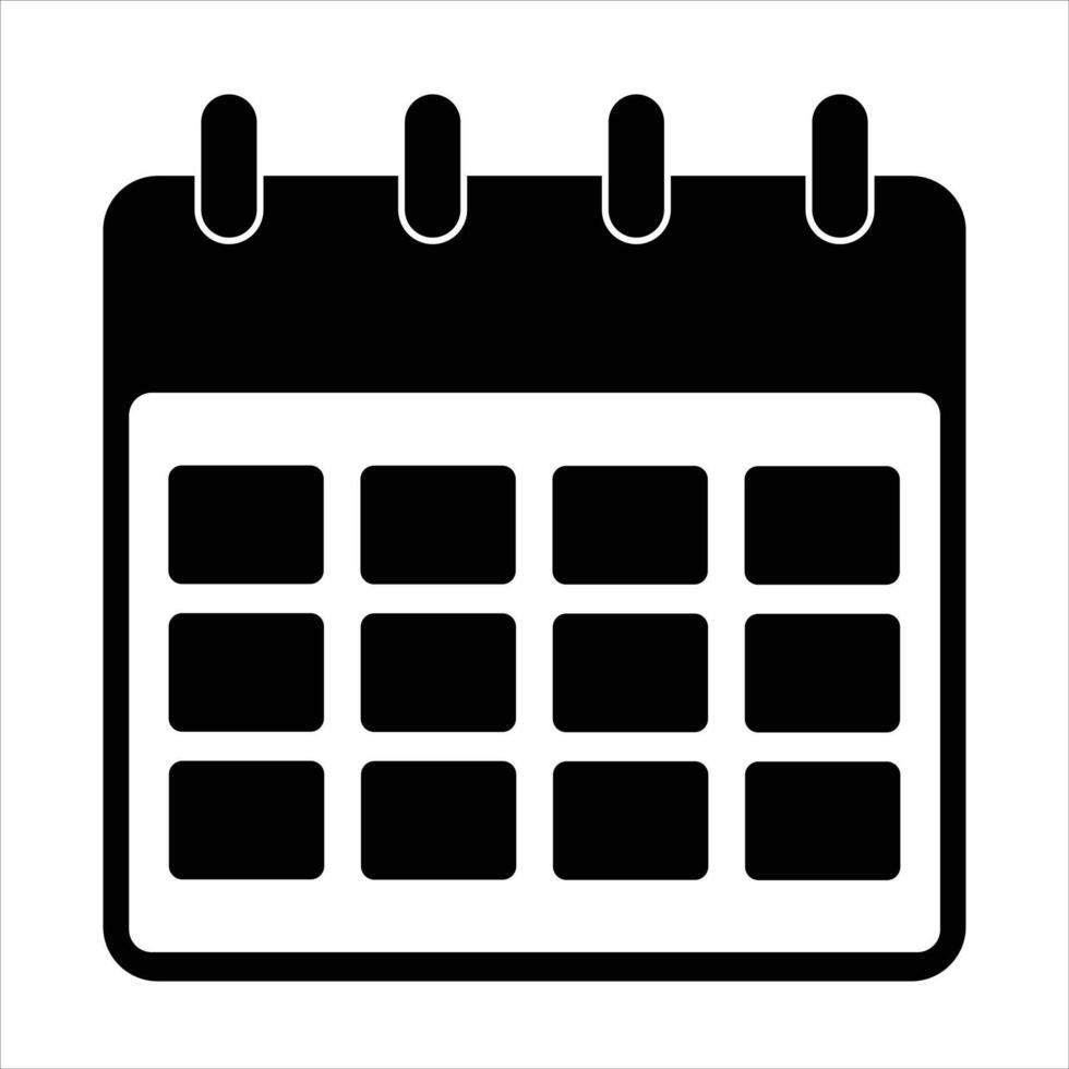 calendar icon silhouette vector