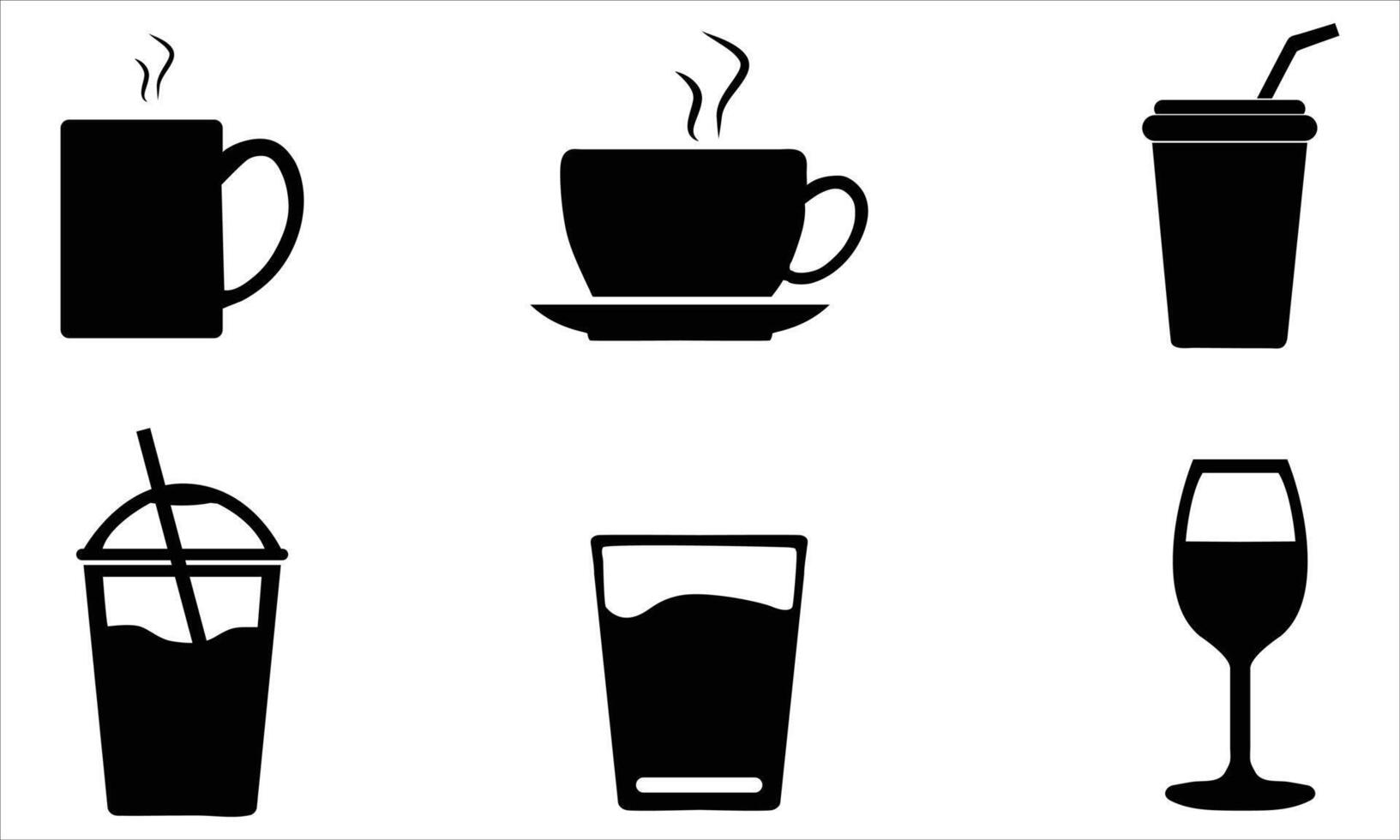 Set of coffee cup on white background vector