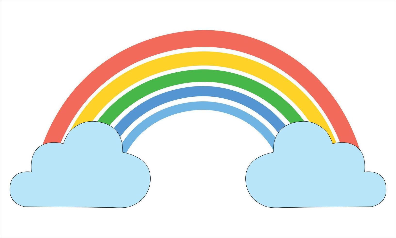 Rainbow and cloud Illustration vector