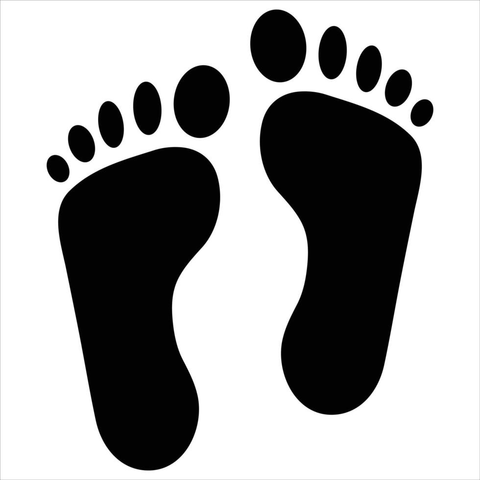 footprint black silhouette on white background vector