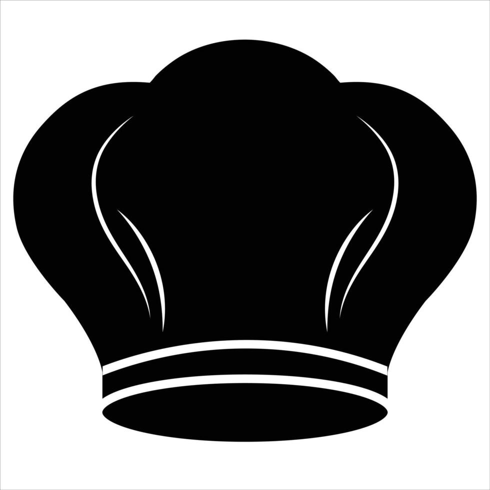 Chef hat silhouette on white background vector