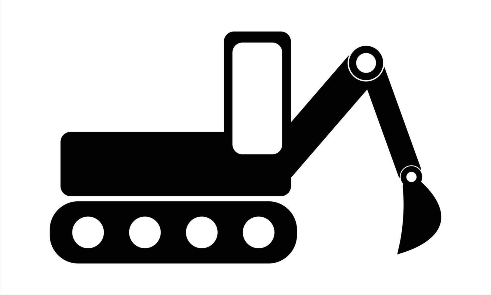 Excavator silhouette Illustration vector