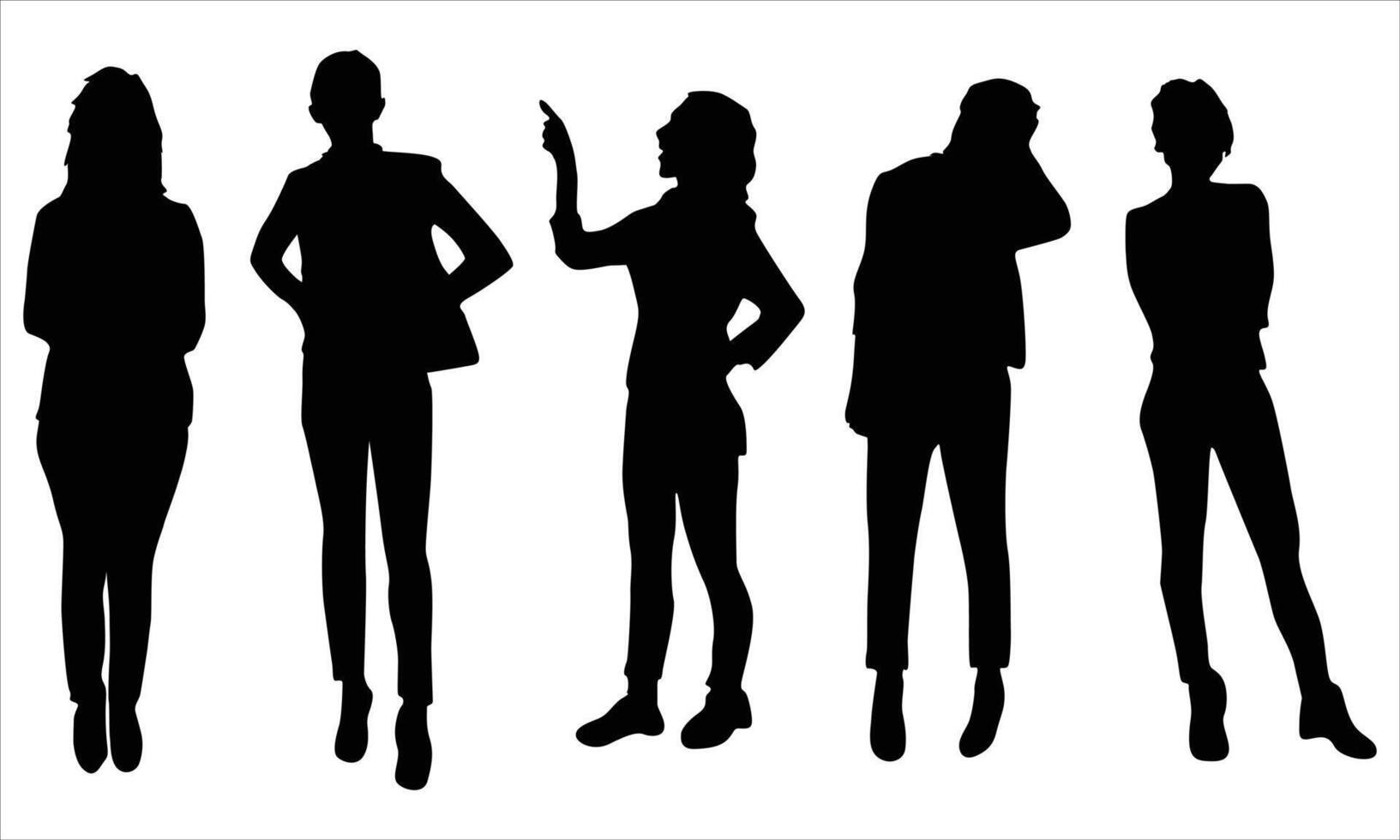 Silhouettes of women on white background vector