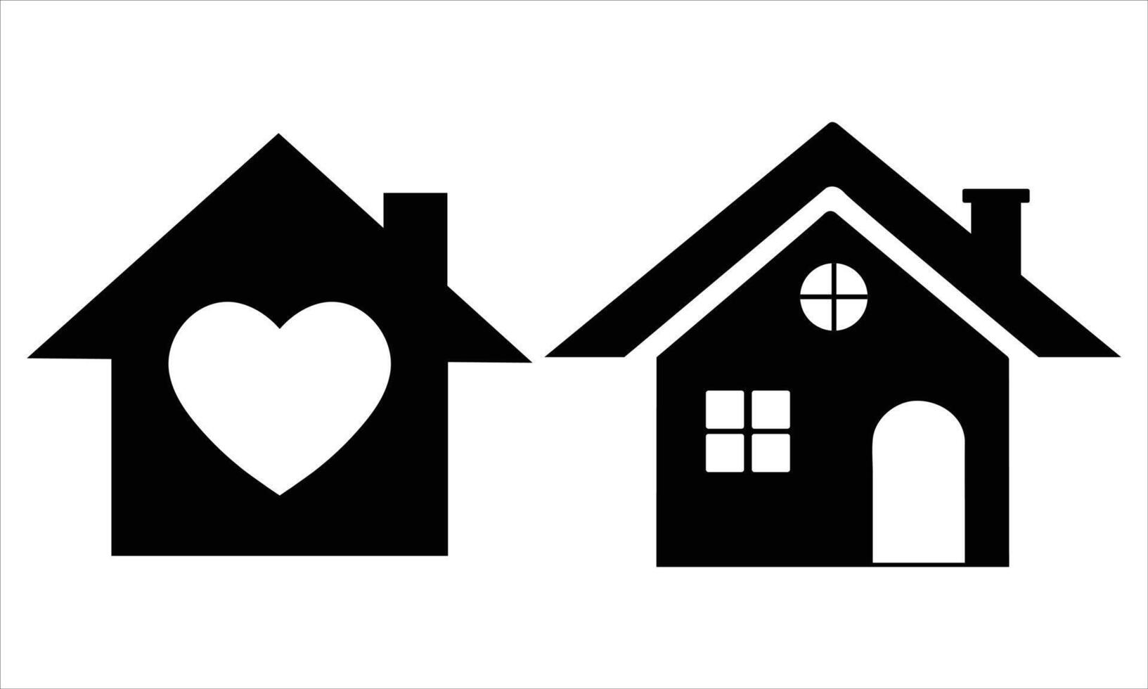 House silhouette icon set vector