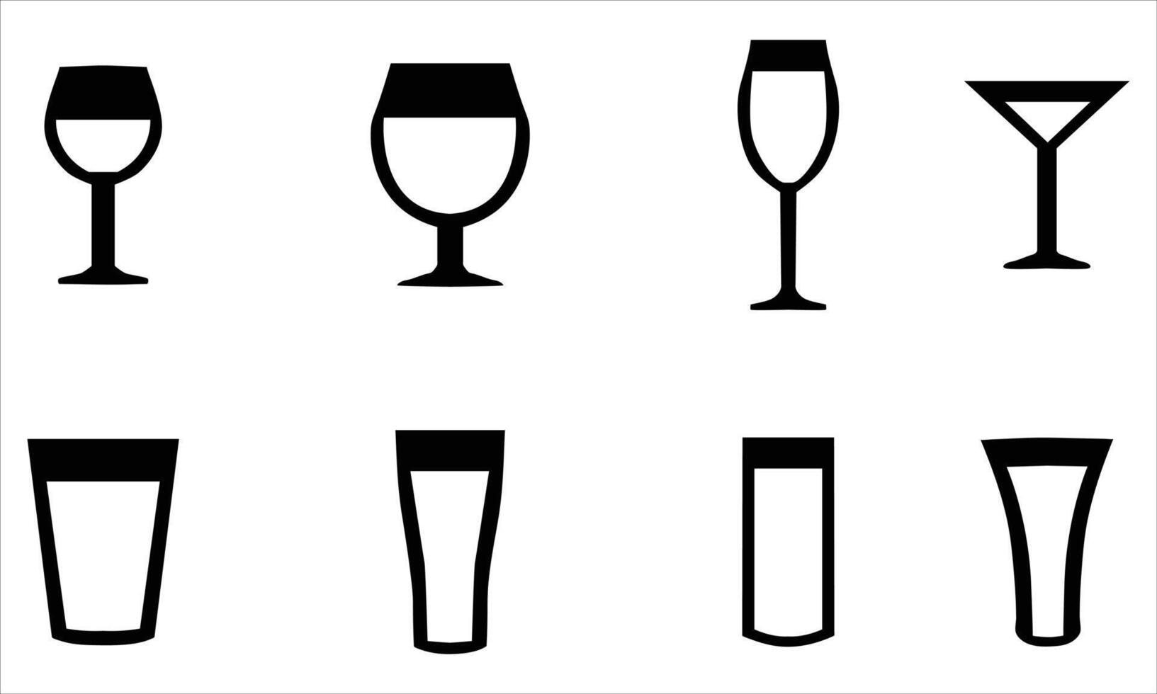 Set of glass illustration vector