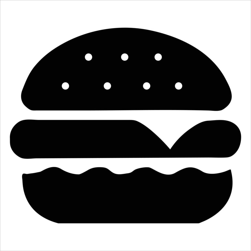 Burger silhouette Illustration vector