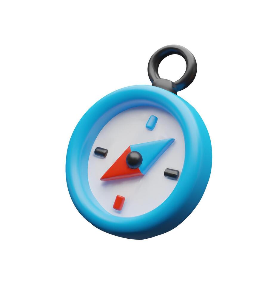3d compass left. Three-dimensional illustration. Direction to the north, south, west or east. Cartography symbol of discovering map. Navigation in sea journey. Exploration world map vector