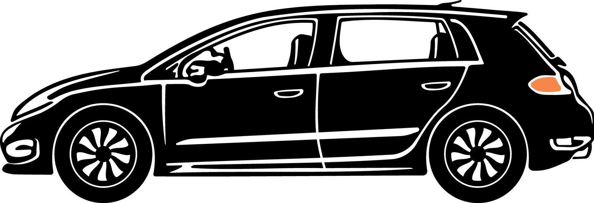 black illustration of a car without background vector