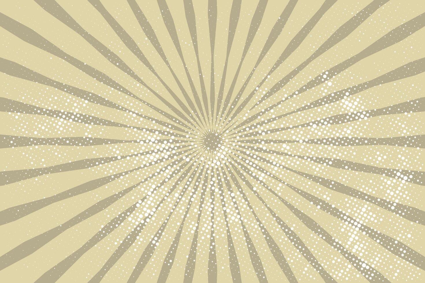 Vintage Starburst Pattern with Dots in Beige and White vector