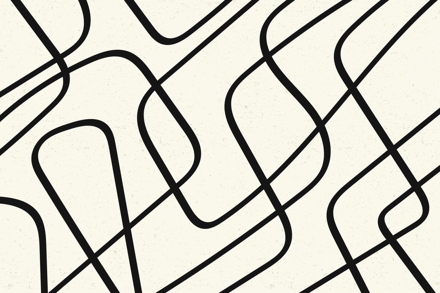 Abstract Black Lines Pen Drawing on Gray Background Illustration vector