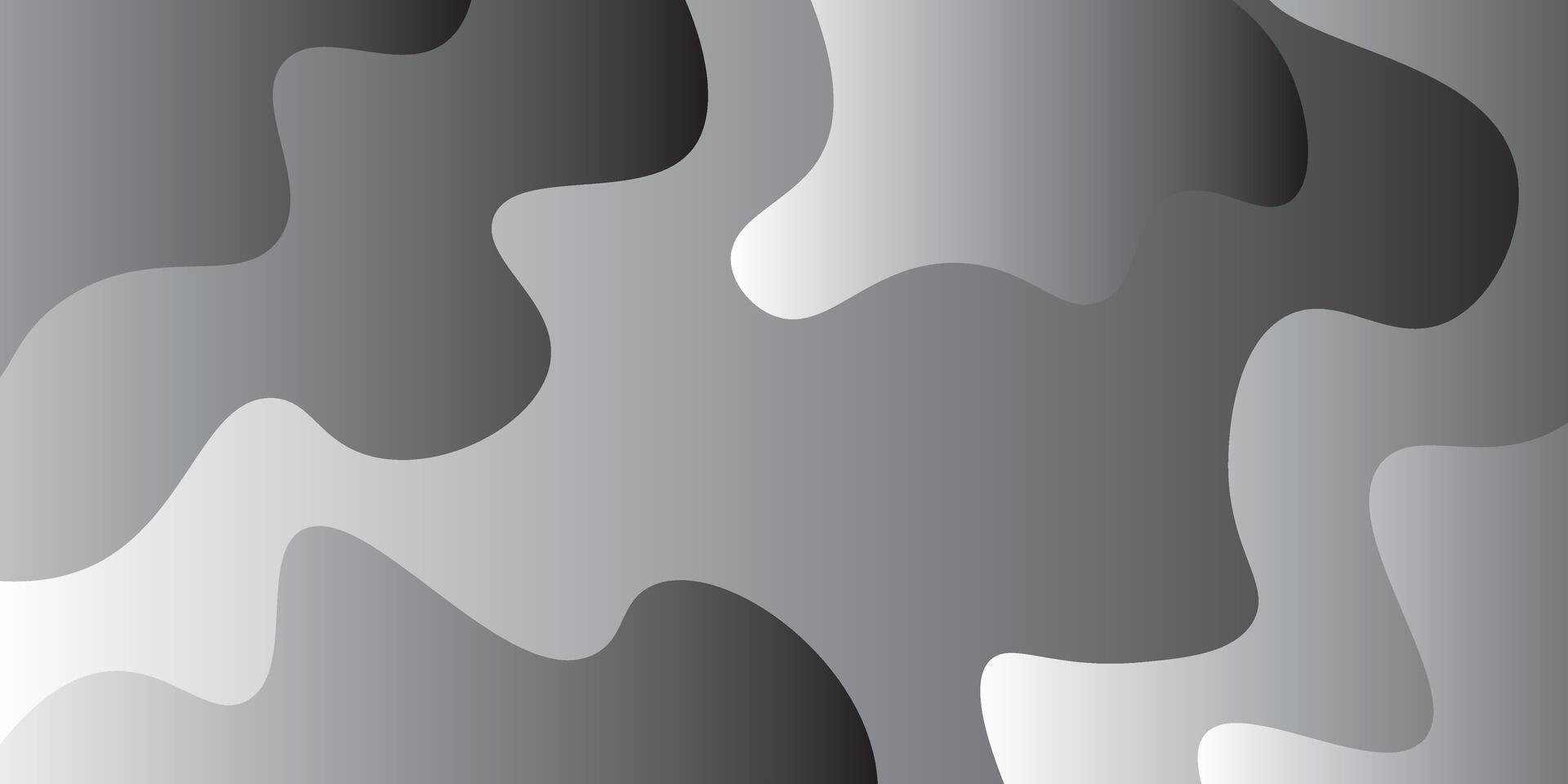 Monochrome Abstract Camouflage Pattern in Smooth Gradient Shades of Gray vector