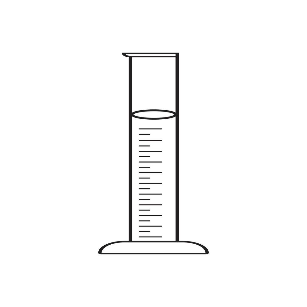 Labeled Graduated Measuring Cylinder for Scientific and Laboratory Applications vector