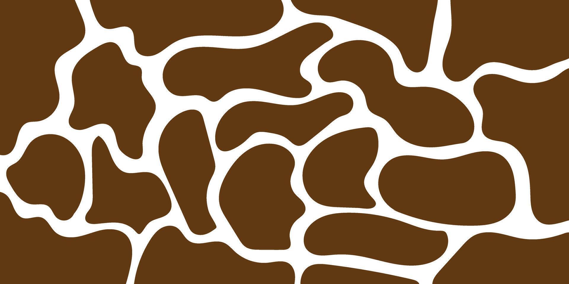 Abstract Giraffe Skin Pattern in Brown and White Seamless Design vector