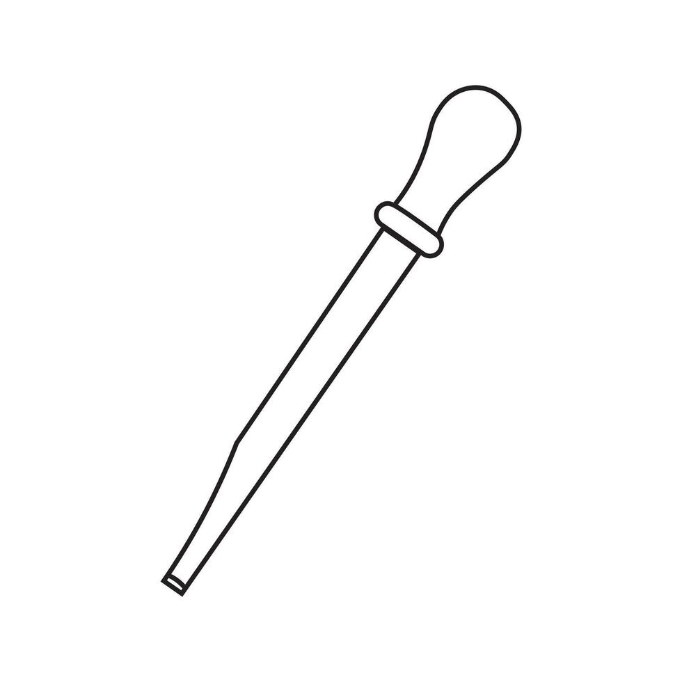 Single Medicine Dropper Icon With Minimal Line Art Style vector