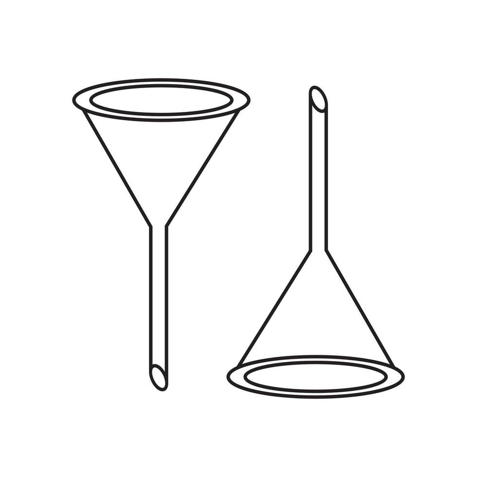 Minimalist Line Illustration of a Funnel Symbol on a White Background vector
