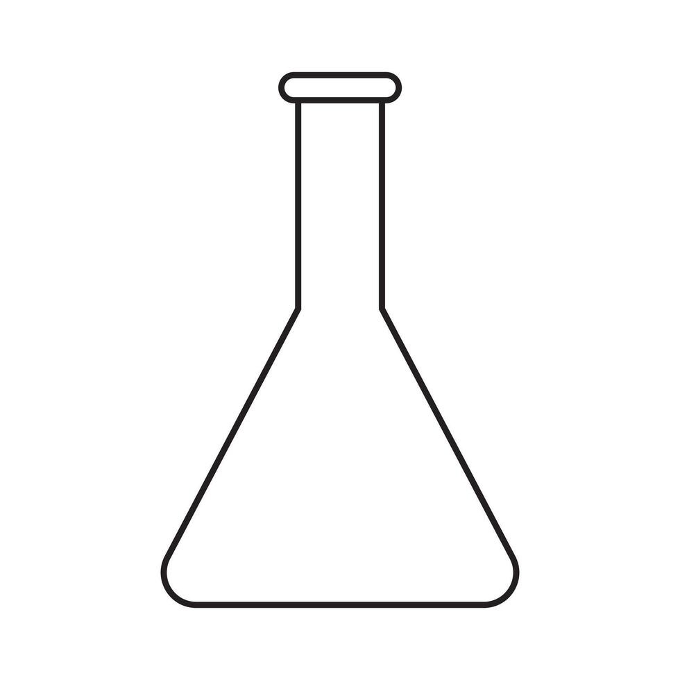 Minimalist outline illustrating a transparent measuring flask commonly used in laboratory environments vector
