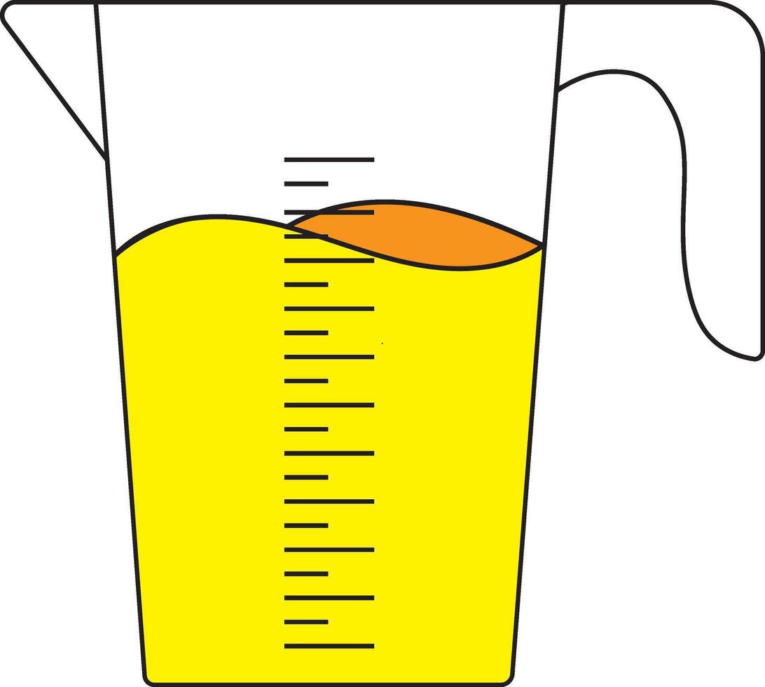 Line Art Illustration of a Measuring Jug with Volume Markings. vector
