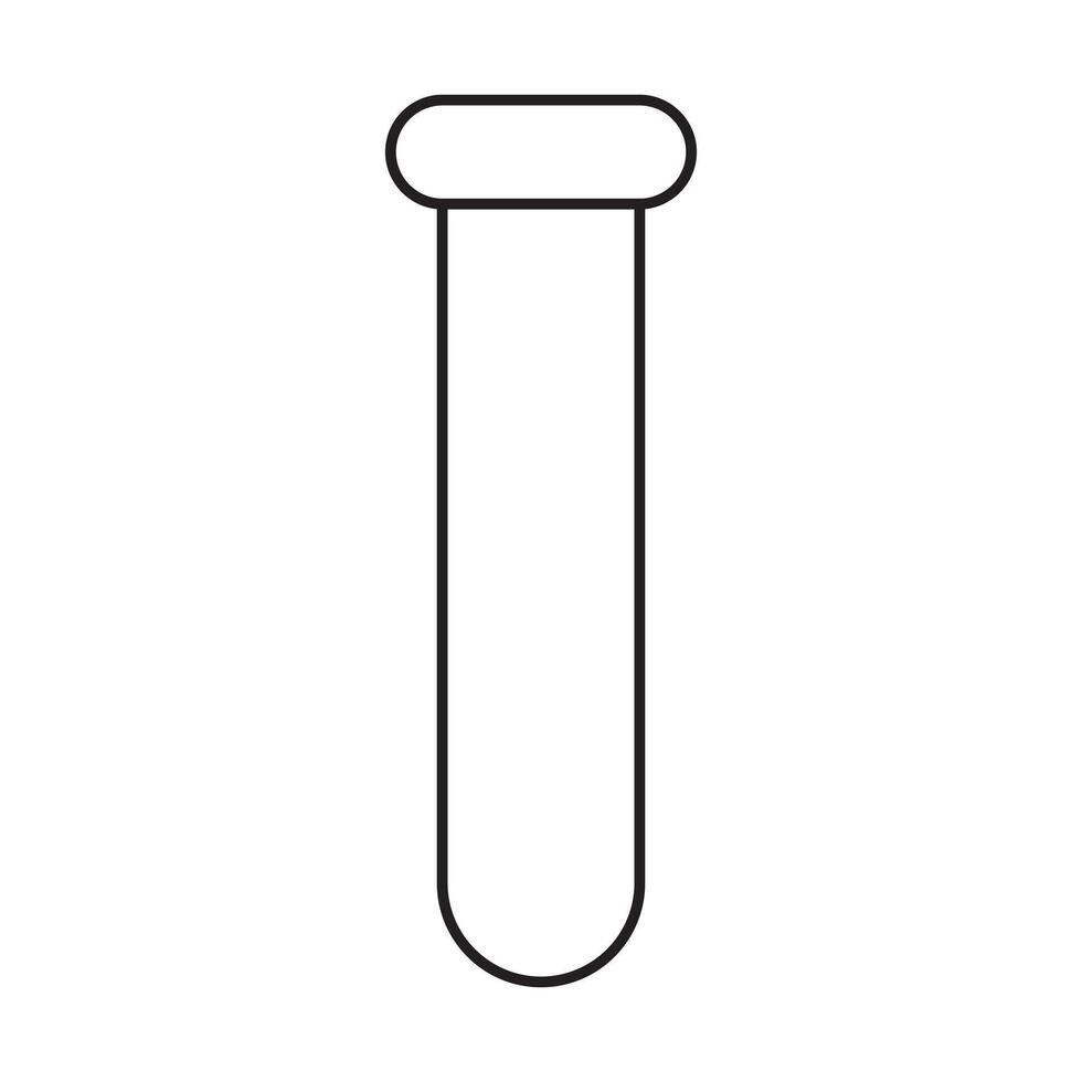 Minimal Line Art Design of a Simple Test Tube vector