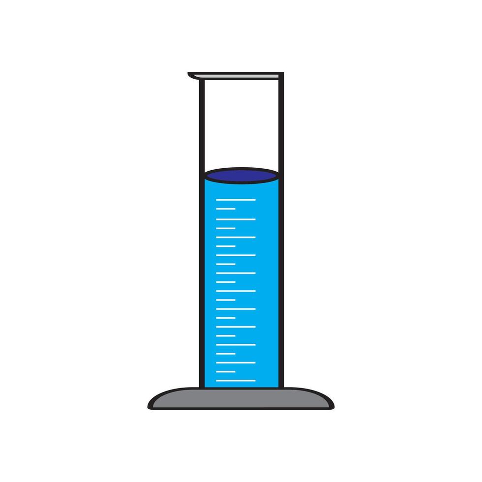Labeled Graduated Measuring Cylinder for Scientific and Laboratory Applications. vector