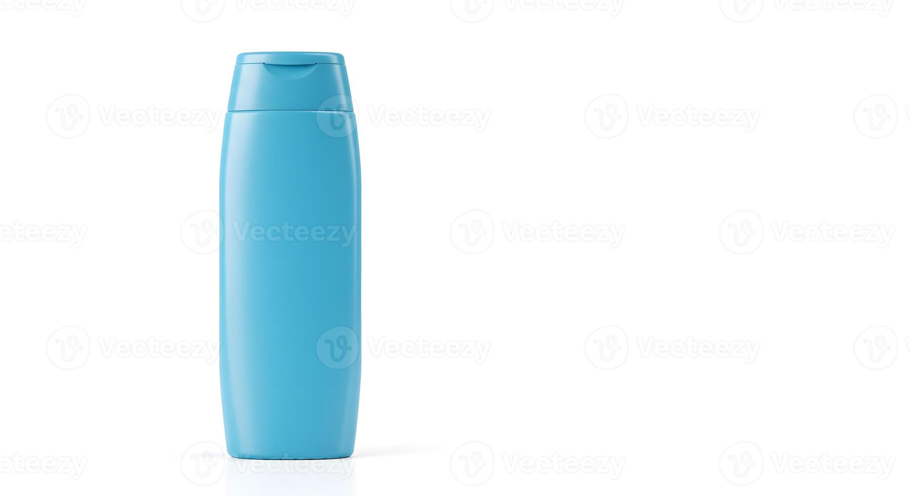 Blue Shampoo Bottle Mockup on White Background for Product Presentation photo