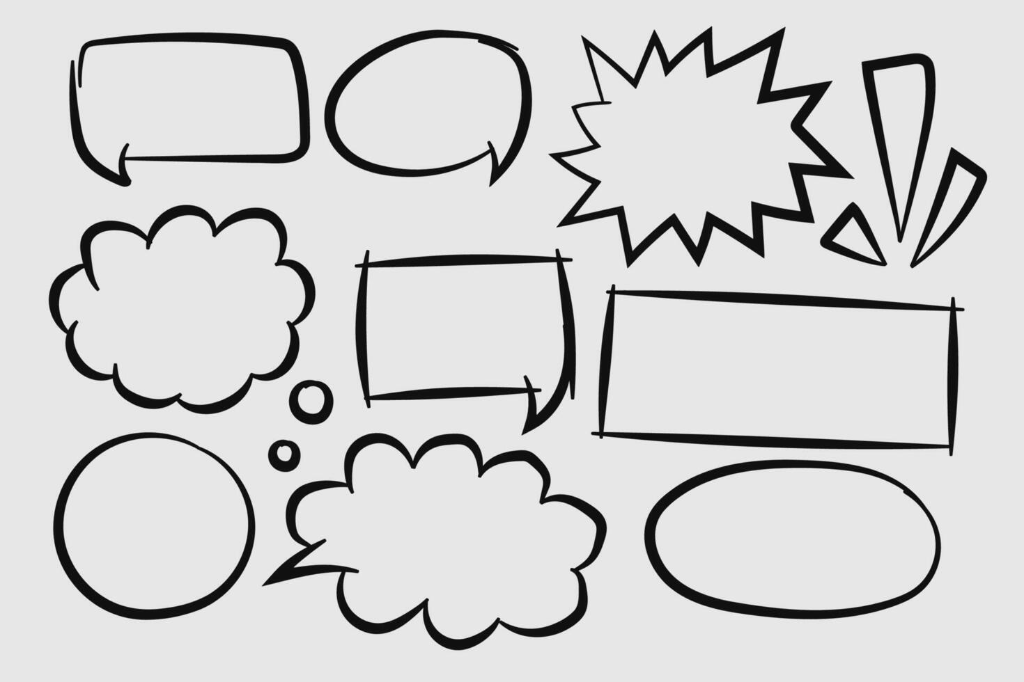 Doodle Cartoon Chat Bubble Lline Drawing Collection vector