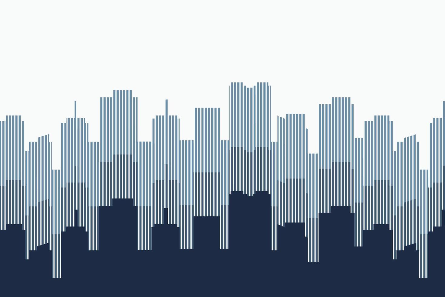 Abstract City Silhouette with Blue Lines Background Illustration vector