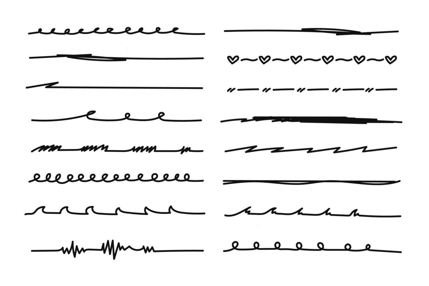 Hand-Drawn Marker Scribble Strokes and Underlines Collection vector