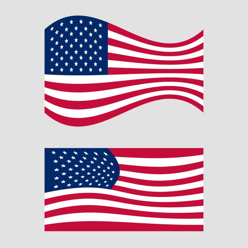 American flag waving design illustration vector