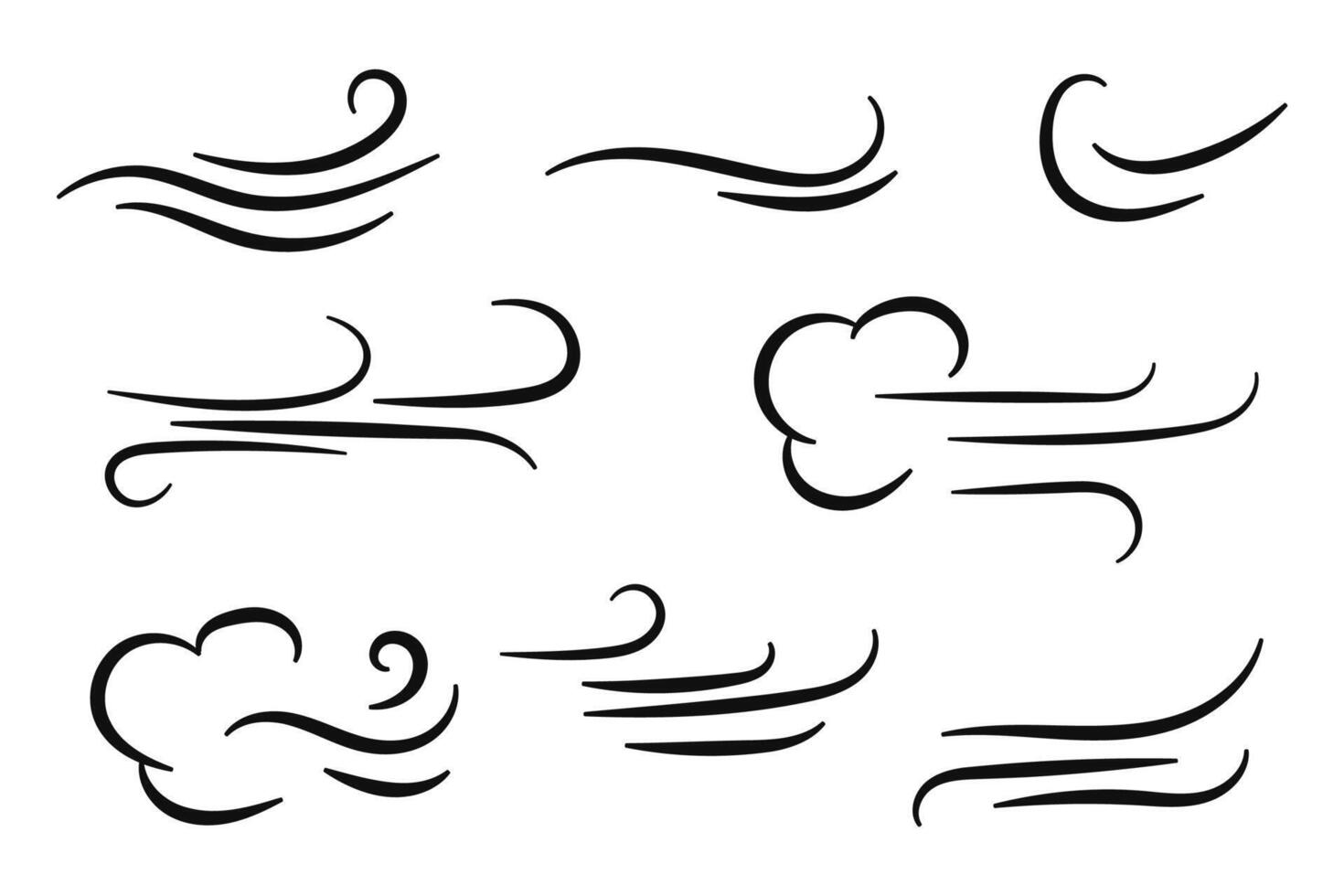 Wind Doodle Line Art Collection vector