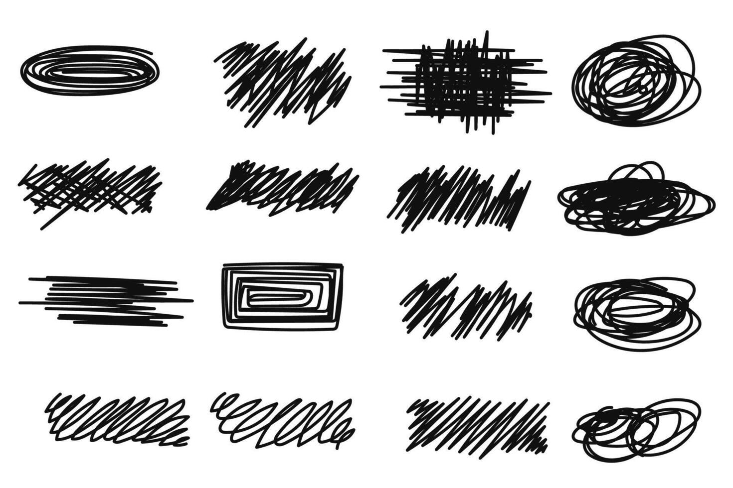 Abstract pen sketch random scribbles collection. vector