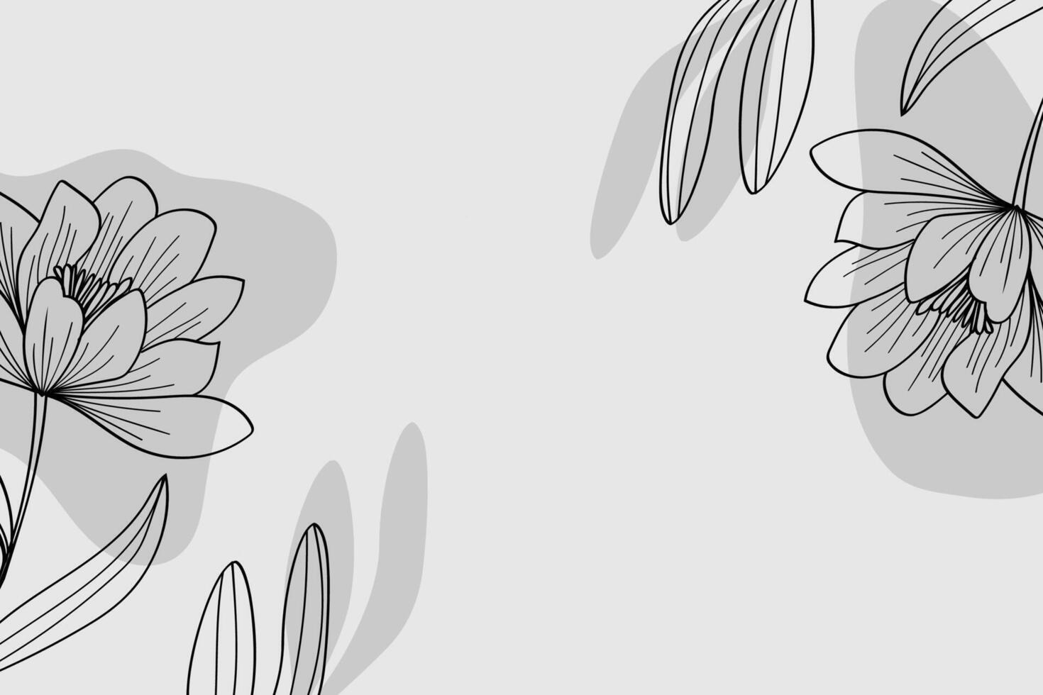 Botanical Flower Blossom Line Drawing Background vector