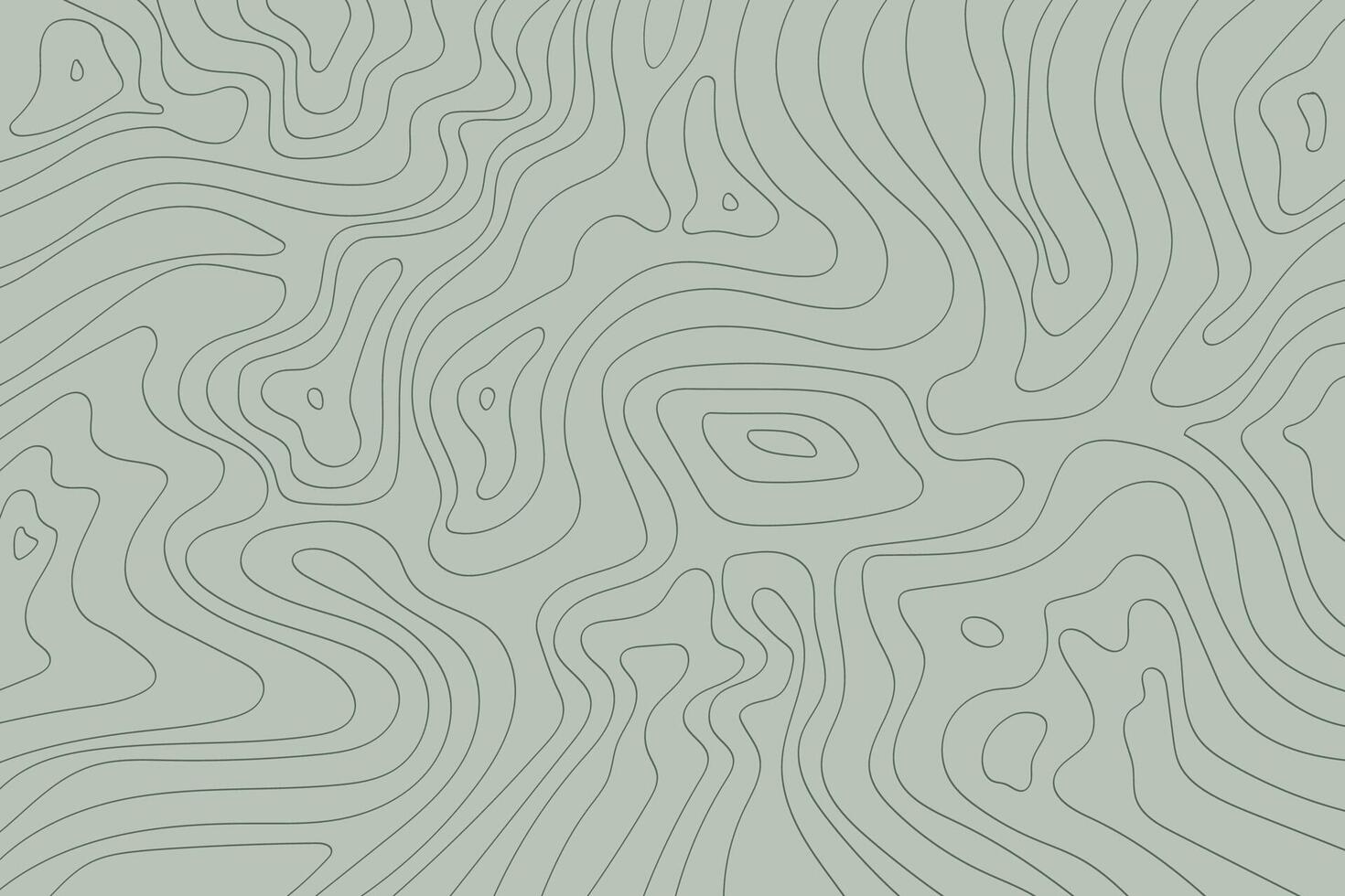 Stylized Topographic Contours in Lines on Green Background vector