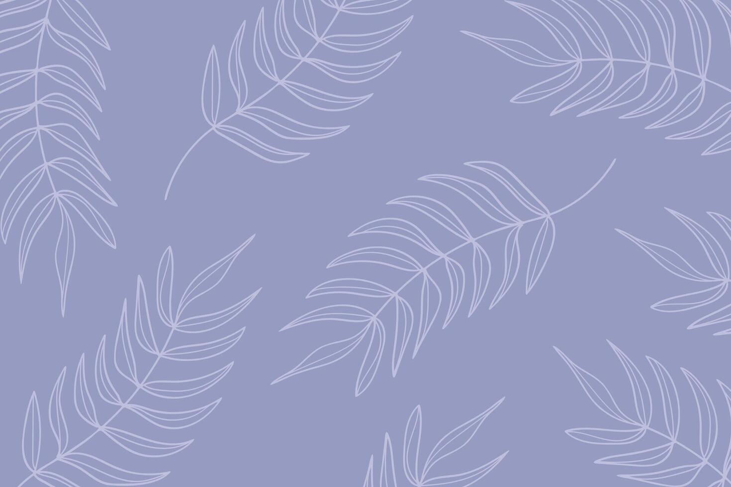Seamless Pattern Palm Leaf Isolated on Blue Background. vector