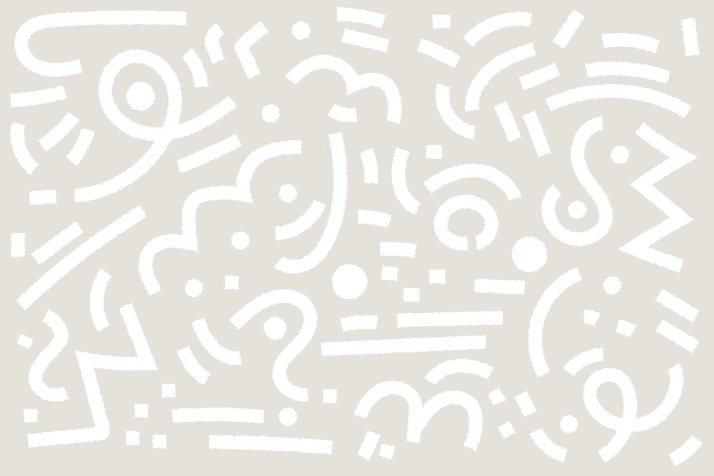 White Memphis Abstract Zigzag Design on Gray Background vector