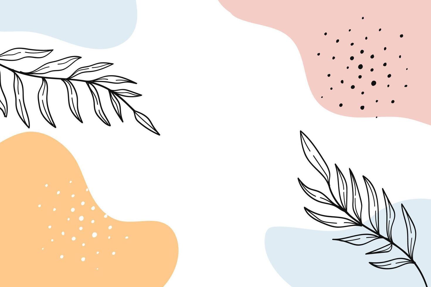 Modern Botanical Pastel Hand-drawn Background. illustration vector