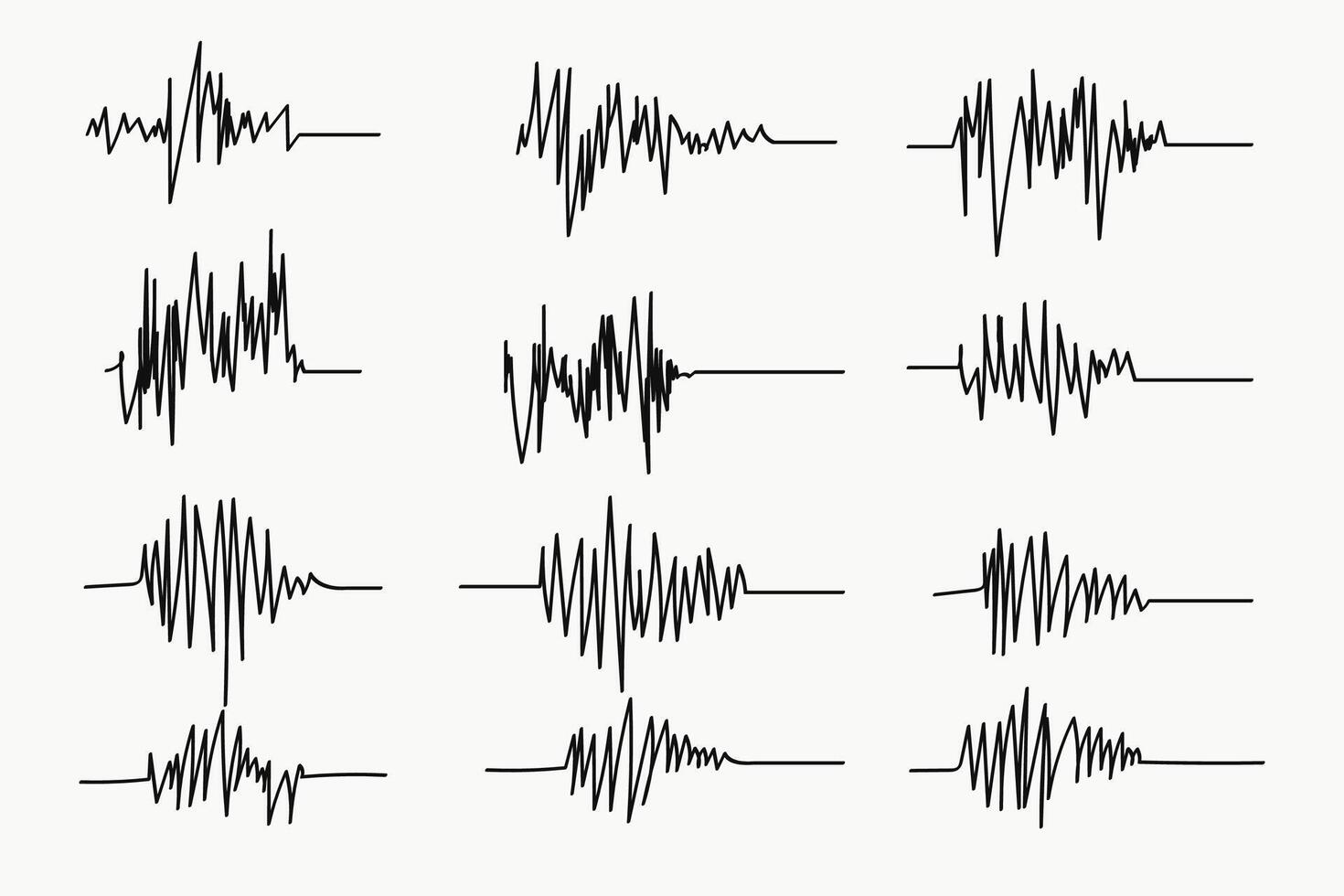 Doodle Scribble Heart Rate Drawing Line Collection. illustration vector