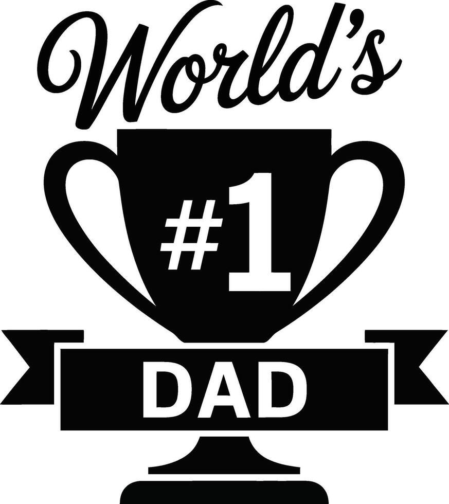 World number 1 Dad A Celebratory Trophy Design vector
