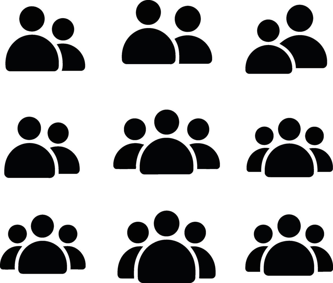 Diverse Group Icons Set for Social Media and UI Design vector