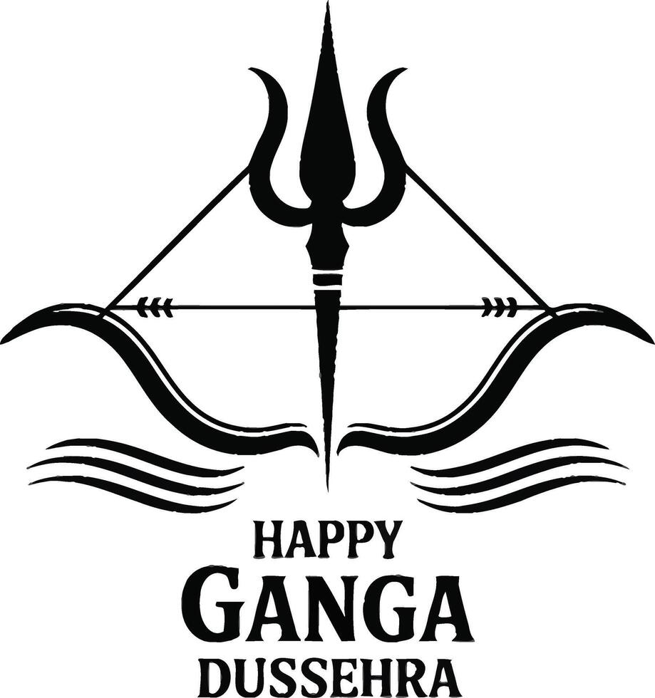 Festive Ganga Dusshera graphic with bow and arrow vector