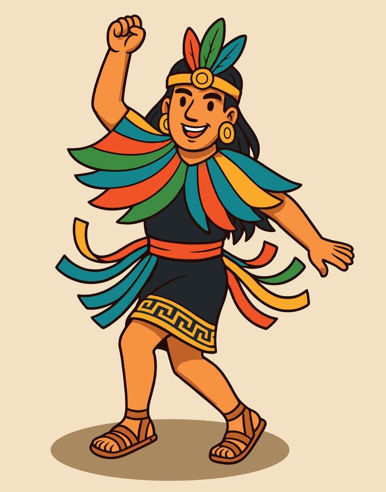 Traditional Inca Dancer Pose vector
