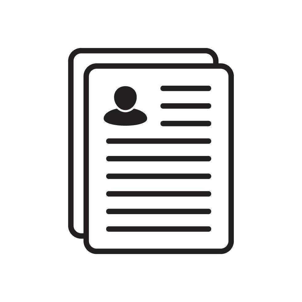 Resume line icon. Resume line symbol. vector