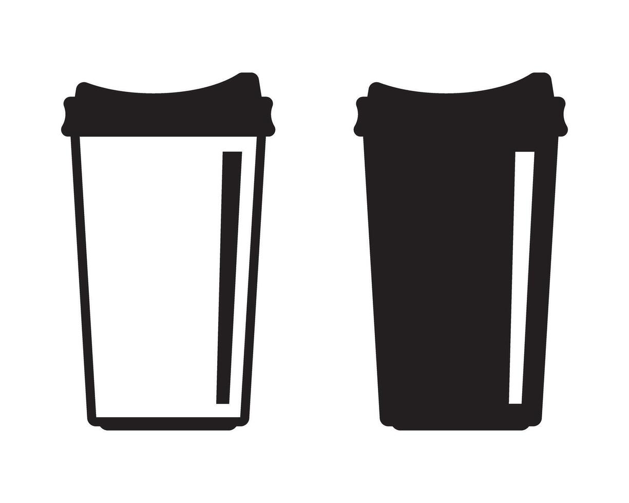 Paper cup icon. Drink solid icon. vector