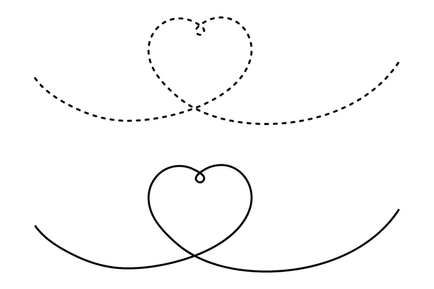 Doodle heart drawn by one continuous line. Freehand doodle drawing. Element of love for cards, print, greetings. vector