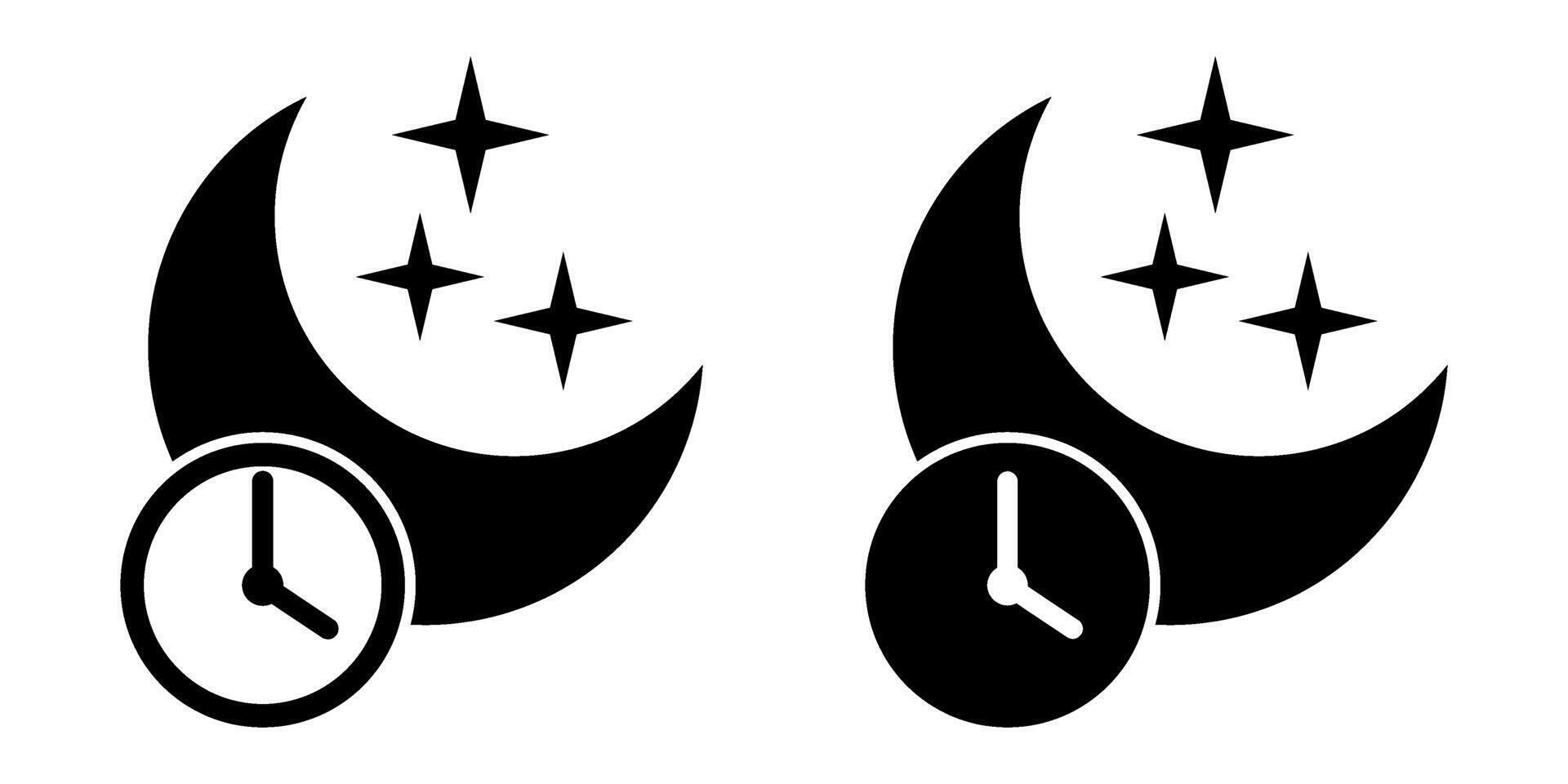 Sleep time mode simple icon. Night icon. Nighttime bedtime symbol. vector