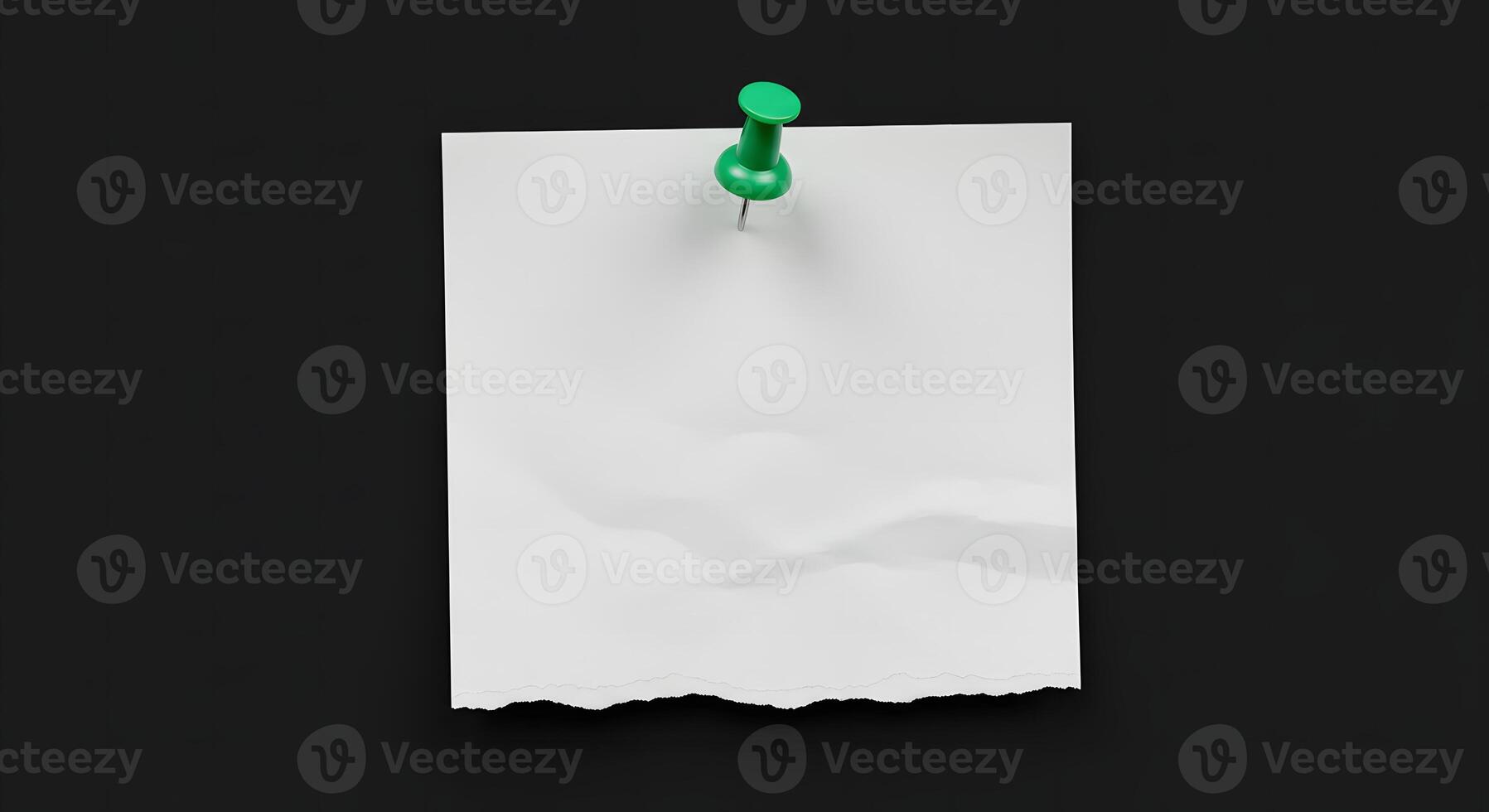 Blank White Paper Pinned to Black Background for Note Taking or Message photo