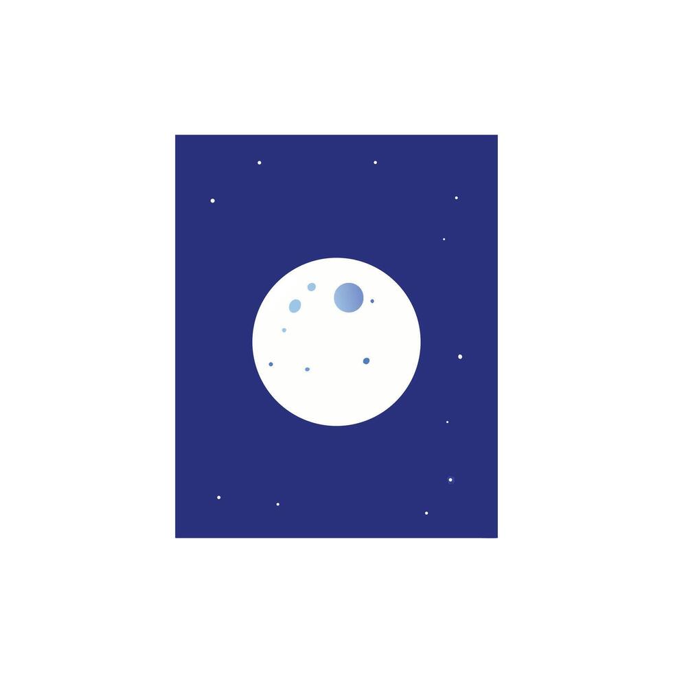 Mystic Full Moon in Starry Sky Illustration vector