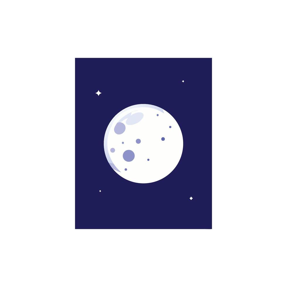 Glowing Full Moon Night Illustration Art vector