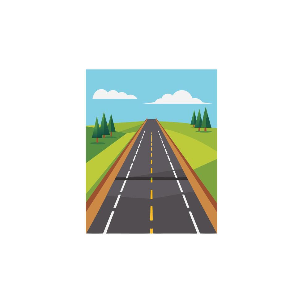 Urban Road Pathway Illustration Design vector