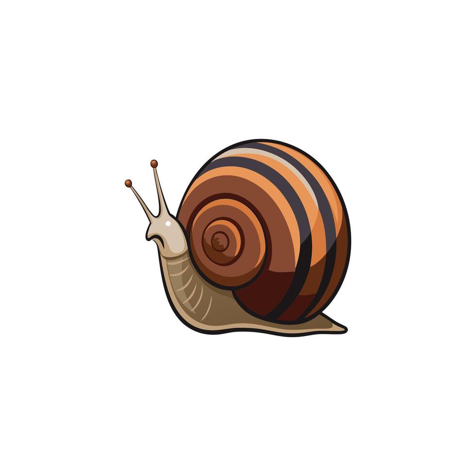 Whimsical Snail Character Design on Clean Background vector