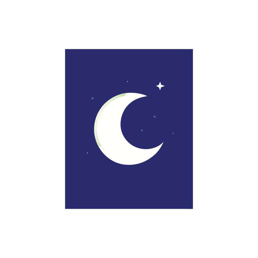 Dreamy Crescent Moon Phase Illustration vector